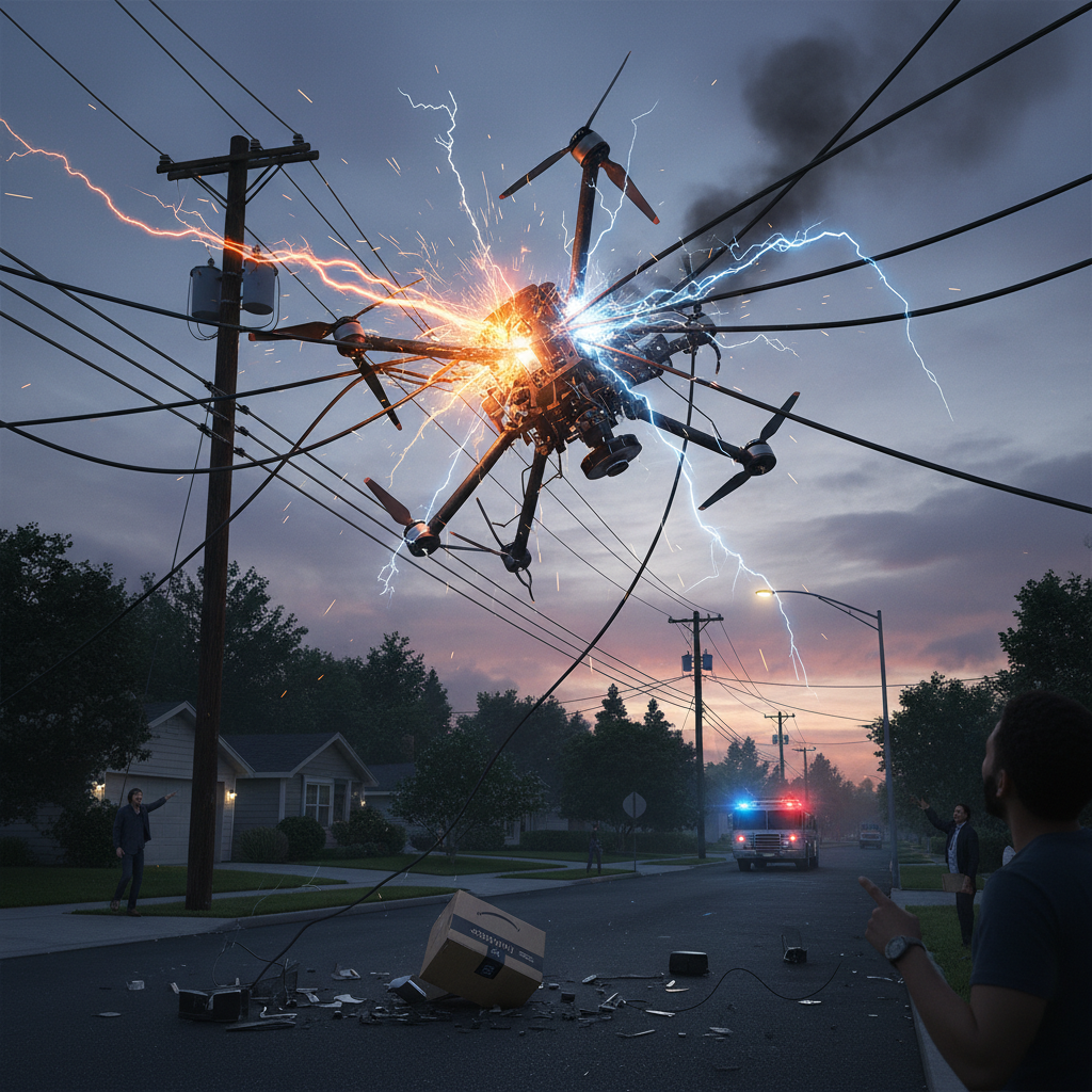 Amazon Drone: Cable Chaos in Texas!