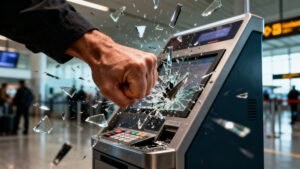 Rage Against The Machine: Airport Kiosk Meltdown