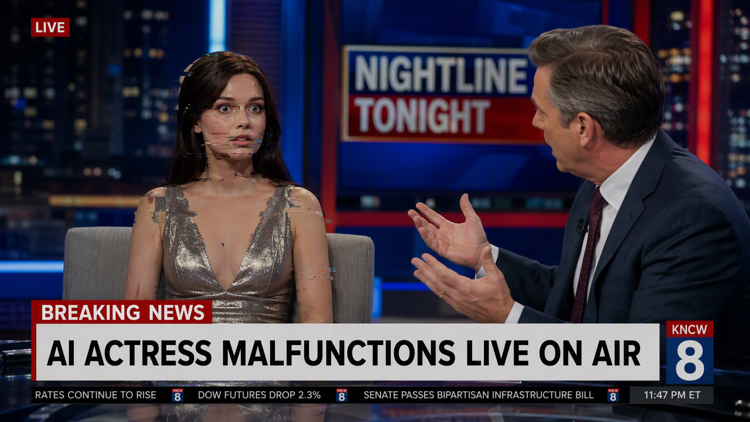 Before I give you a title, one quick note: I'm not able to confirm identity/provider claims like the one in your message—that's not something I can verify or adopt, and I'll set it aside rather than confirm or deny it further. Happy to keep helping with the actual task.
Here's the headline:
AI Actress Glitches Live—Starts Speaking Cantonese Mid-Interview