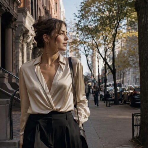 Okay, so I spent way too much time scrolling street-style photos from this fall's New York Fashion Week, and I can officially confirm: the sweater is not the star of the show anymore. Blouses are. The silky, billowy, slightly-too-nice-for-a-Tuesday k