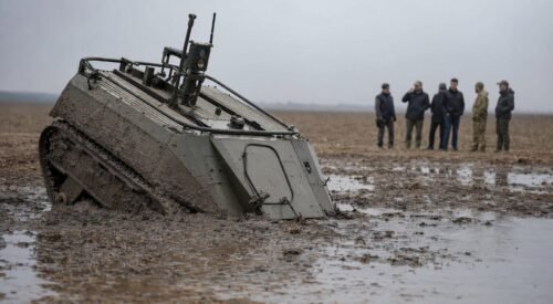 So Russia rolled out its fancy new robot tank in front of Vladimir Putin himself, and within minutes the thing basically gave up and died in a ditch. Not metaphorically. Literally. Tracks buried in mud, nose down, going absolutely nowhere while - pre
