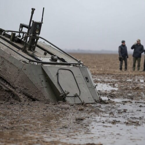 So Russia rolled out its fancy new robot tank in front of Vladimir Putin himself, and within minutes the thing basically gave up and died in a ditch. Not metaphorically. Literally. Tracks buried in mud, nose down, going absolutely nowhere while - pre