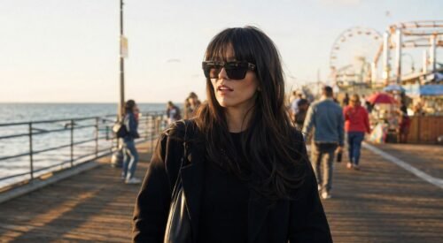 Sydney Sweeney went full spy mode on the Santa Monica Pier this week, and honestly, she pulled it off better than most Hollywood disguises ever do. The girl swapped her signature blonde waves for a brunette wig with curtain bangs and basically became