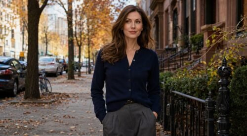 Jessica Lange walked out of a building in New York wearing a navy cardigan and suddenly everyone's acting like she invented fall. And you know what? I kind of get it.